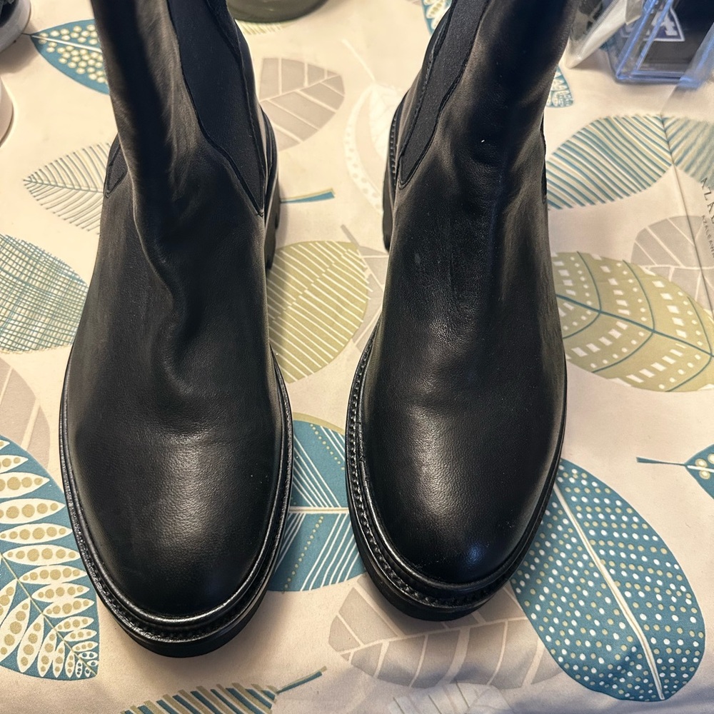 All Saints Dark Leather Combat Boots